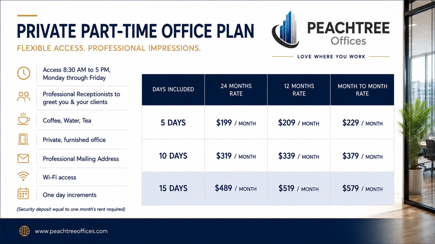 Part-time office plans